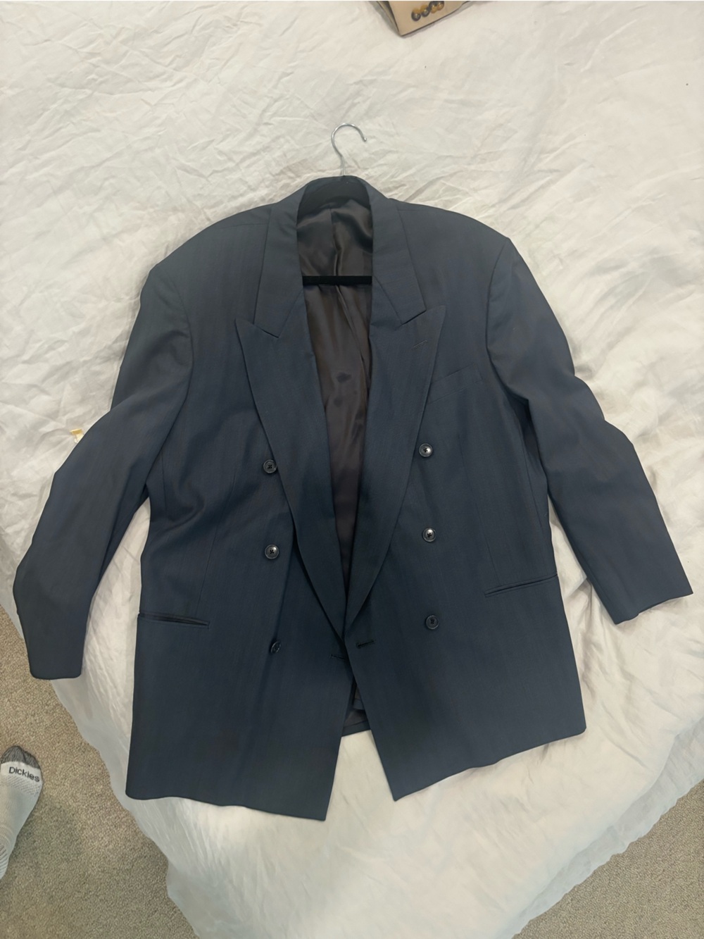 Classic Men's Double-Breasted Navy Blazer